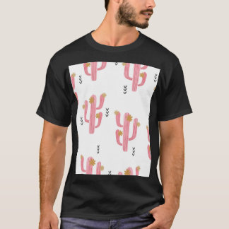 Vintag rosa Kaktus Wasserfarbmuster T-Shirt