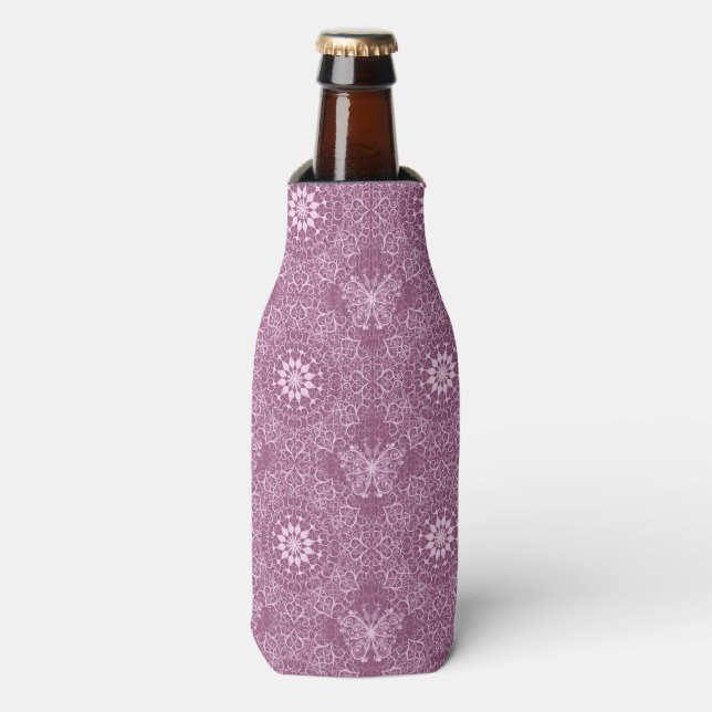 Vintag rosa Muster Flaschenkühler (Flaschenvorderseite)