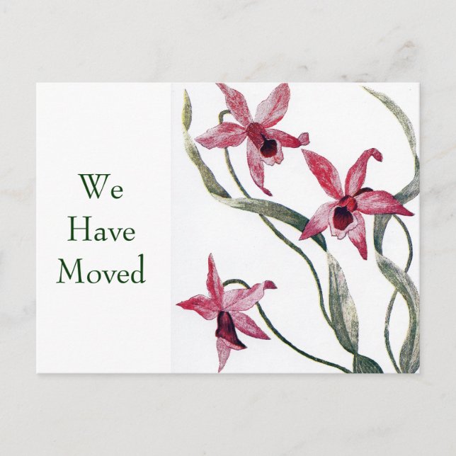 Vintag rosa Orchideenänderung Postkarte (Vorderseite)