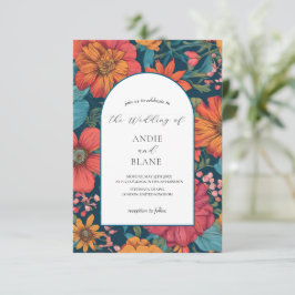 Vintag-rosa-romantische Hochzeit Einladung