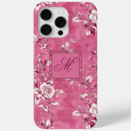 Vintag rosa Rosa Floral Monogramm Case-Mate iPhone Hülle