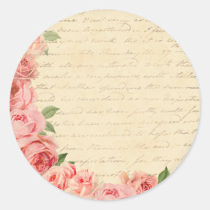 Vintag rosa Rosa schön und gürtelig aufkleber