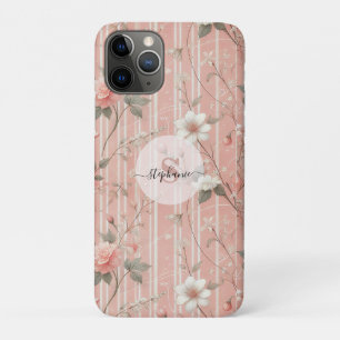 Vintag rosa Rose auf gestricheltem rosa Hintergrun Case-Mate iPhone Hülle
