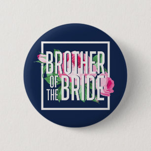 Vintag rosa Rose Bruder der Braut Button