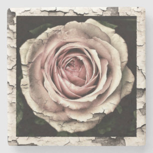 Vintag Rosa Rose Steinuntersetzer