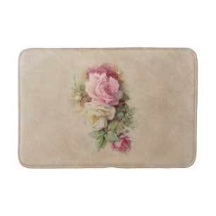 Vintag rosa Rosen Badematte