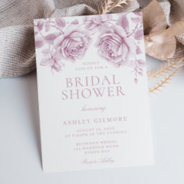 Vintag Rosa Rosen Elegantes Brautparty Einladung