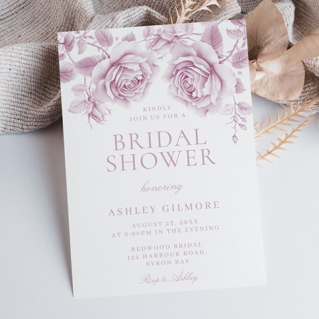 Vintag Rosa Rosen Elegantes Brautparty Einladung (Von Creator hochgeladen)