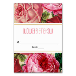 Vintag rosa Rosen Hochzeitskarte Tischnummer