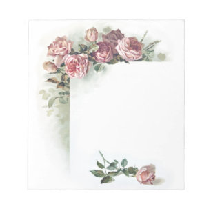 Vintag rosa Rosen kleines Notizblock