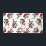 Vintag rosa Rosen mit weißem Hintergrund Schreibtischunterlage<br><div class="desc">Schöne Sprays mit Vintagen rosa,  rot-weißen Rose und grünem Blattwerk in wiederholbaren Farbmustern auf transparentem Hintergrund (weiß in Probe verwendet). Personalisieren Sie Ihre Daten mit Ihrem Namen oder Monogramm.</div>
