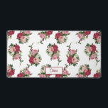 Vintag rosa Rosen mit weißem Hintergrund Schreibtischunterlage<br><div class="desc">Schöne Sprays mit Vintagen rosa, rot-weißen Rose und grünem Blattwerk in wiederholbaren Farbmustern auf transparentem Hintergrund (weiß in Probe verwendet). Personalisieren Sie Ihre Daten mit Ihrem Namen oder Monogramm.</div>