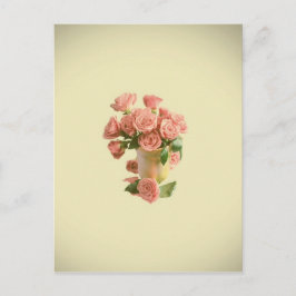 Vintag rosa Rosen. Retro-Blume Postkarte