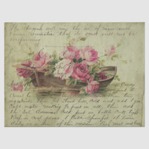 Vintag rosa Rosen und Entdeckungspapier Seidenpapier
