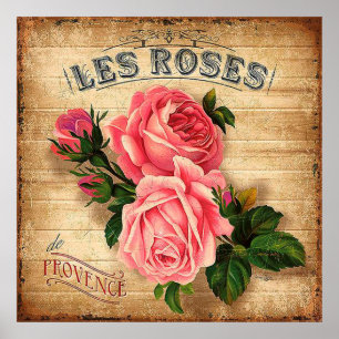 Vintag rosa Rosen Zuhause-Deko-Plakat Poster