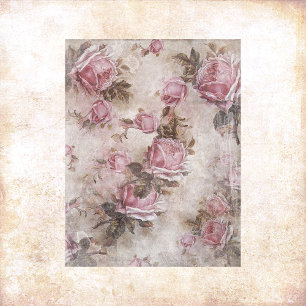 Vintag rosa Roses Scrapbook Paper