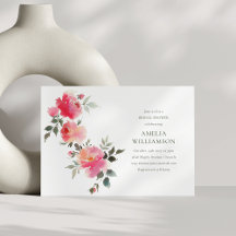 Vintag rosa Rote Rosen Aquarellfarben Brautparty
