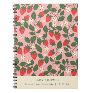 Vintag rosa Strawberry Custom Baby Showplaner Notizblock