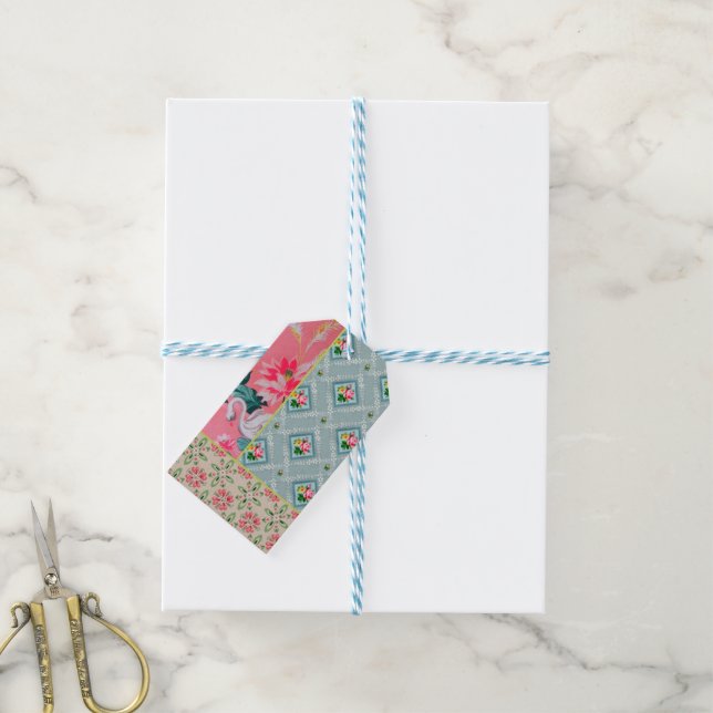 Vintag-rosa Tapetenanhänger Geschenkanhänger (Mit Garn)