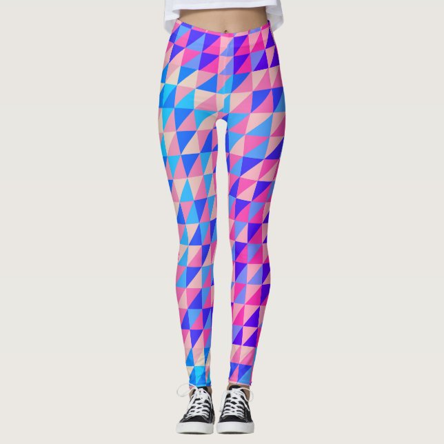 Vintag rosa und lila blau, abstrakt leggings (Vorderseite)