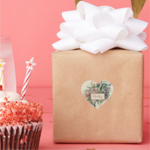 Vintag rosa und olivgrün Muttertag Herz-Aufkleber