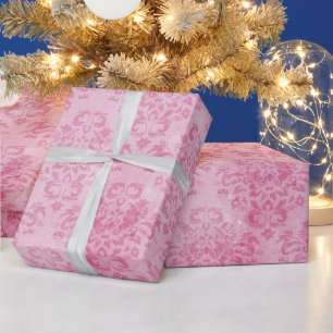 Vintag rosa, verwitterte Blumenstaubmuster Geschenkpapier