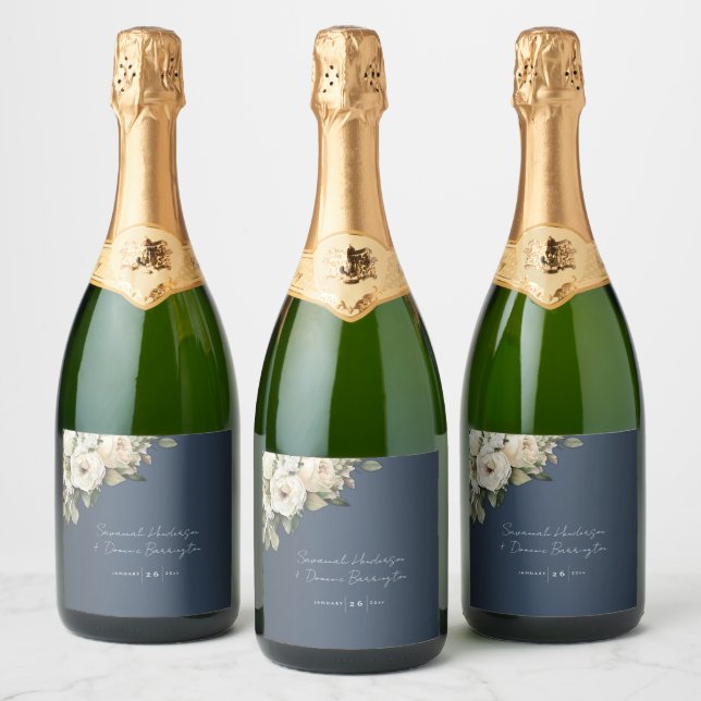 Vintag Rose Bouquet auf Dusty Blue Wedding (Flaschen)