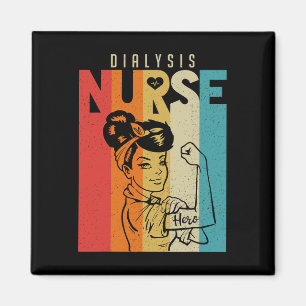 Vintag Rosie The Riveter Dialysis Nurse Magnet