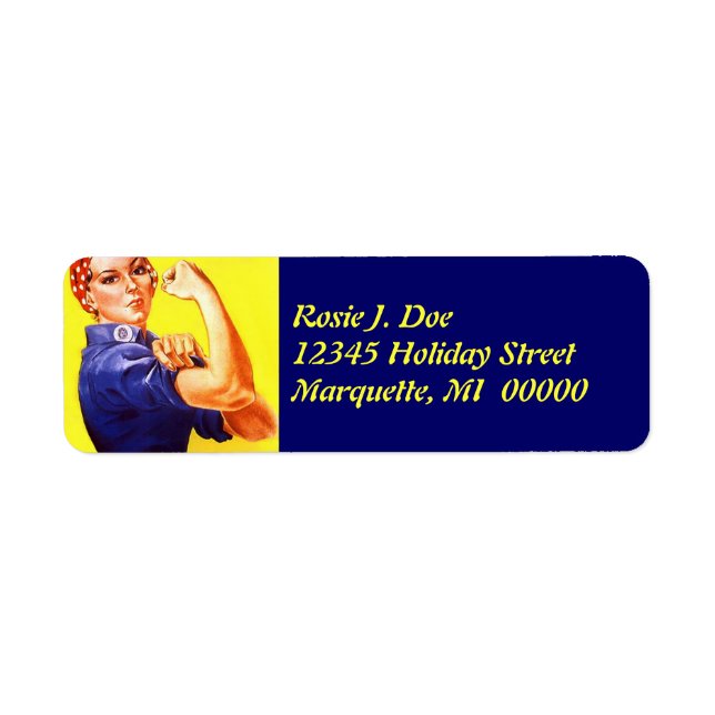 Vintag Rosie The Riveter Return address Label (Vorne)