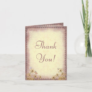 Vintag Rosy Brown Floral Wedding Vielen Dank Dankeskarte