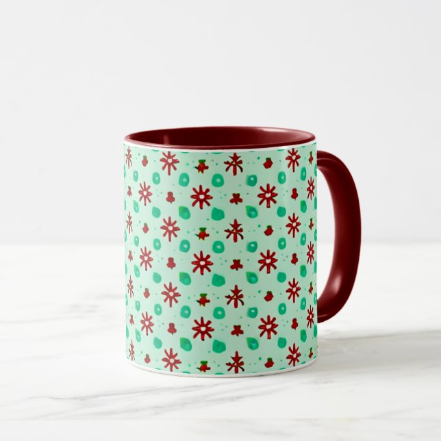 Vintag Rot und Grün Tasse (VorderseiteRechts)