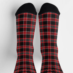 Vintag-rot-weiß rustikale tartan kariert socken