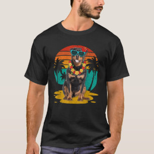 Vintag Rottweiler Hund trägt Sonnenbrille Hawaii S T-Shirt