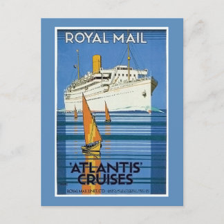 Vintag Royal Mail:Atlantis Cruises" Postkarte
