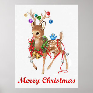 Vintag Rudolph Merry Christmas Poster