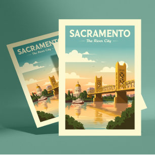 Vintag Sacramento Postkarte