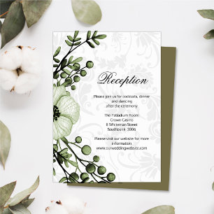 Vintag Sage Green Boho Empfang Begleitkarte