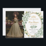 Vintag Sage Green Floral Butterfliegen Quinceañera Save The Date<br><div class="desc">Personalisieren Sie dieses Vintage schicke schlaue grüne Blumenbild Quinceañera / Sweet 16 Geburtstagsbild Save the Date einfach und schnell. Klicken Sie einfach auf die Schaltfläche "Weitere Einstellungen", um die Texte zu bearbeiten, Schriftart und Schriftart zu ändern. Weiche Aquarellwiesen mit grünen Blume, Schmetterlingen und einem vergoldeten ovalen Platz, um alle Ihre...</div>