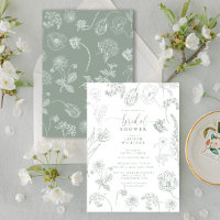 Vintag Sage Green Floral Script Brautparty