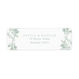 Vintag Sage Green Floral Wedding Rücksendeadresse