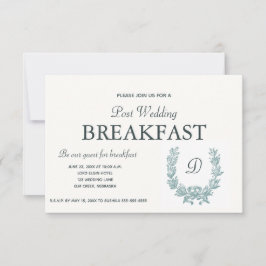 Vintag Sage Green French KREath Breakfast RSVP Karte
