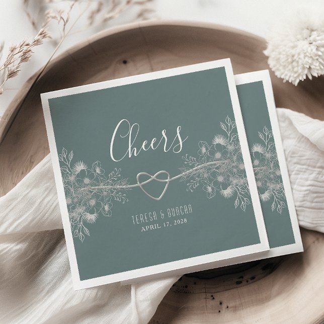 Vintag Sage Green Wedding Serviette (Von Creator hochgeladen)