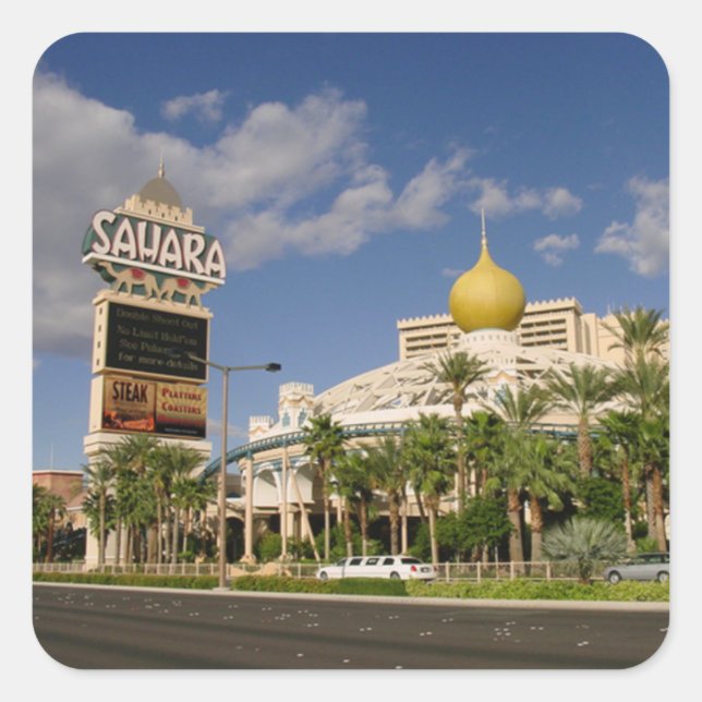 Vintag Sahara Hotel Las Vegas Quadratischer Aufkleber (Vorderseite)