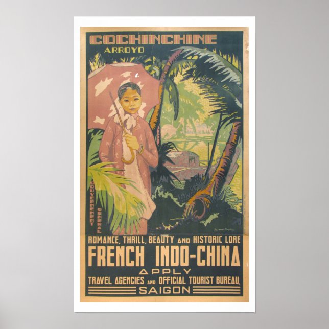 Vintag Saigon Vietnam Reiseplakat Poster (Vorne)