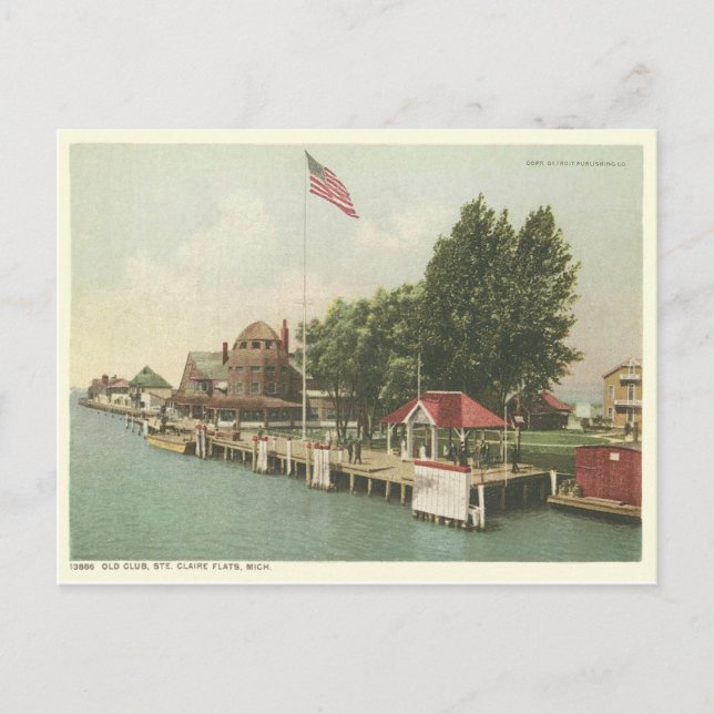 Vintag Saint Claire Detroit Michigan Postkarte (Vorderseite)