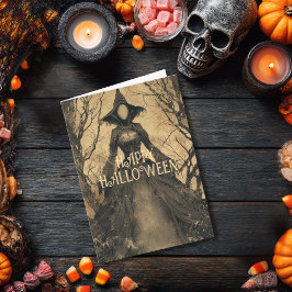 Vintag Salem Hexe Gothic Spooky Beängstigend Hallo Karte