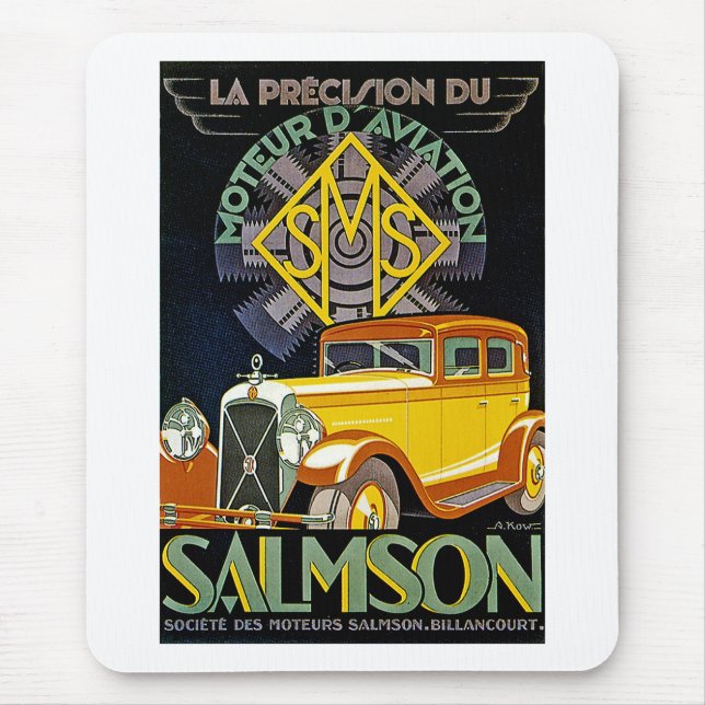 Vintag Salmson Automobile Ad Mousepad (Vorne)