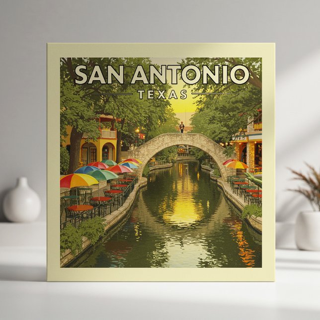 Vintag San Antonio Texas Fliese (Von Creator hochgeladen)