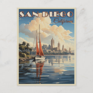 Vintag San Diego, Kalifornien Postkarte