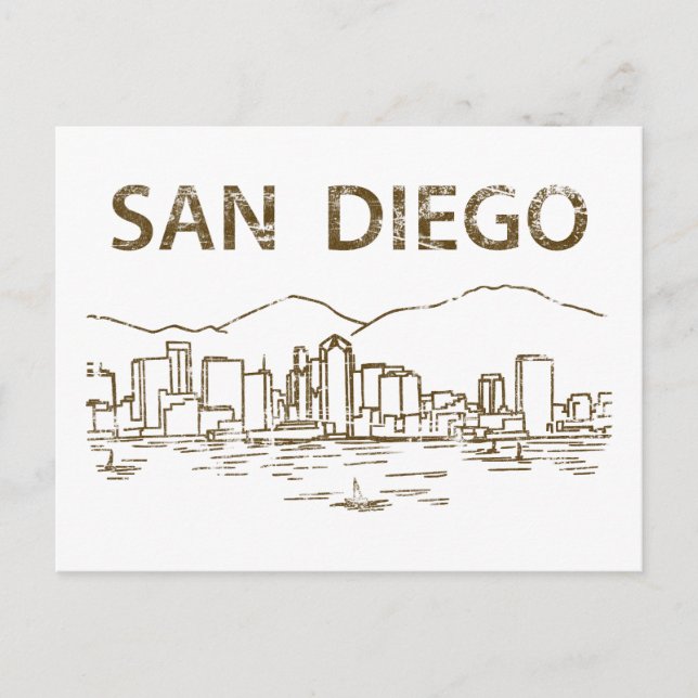 Vintag San Diego Postkarte (Vorderseite)
